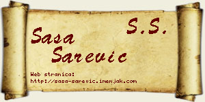 Saša Sarević vizit kartica